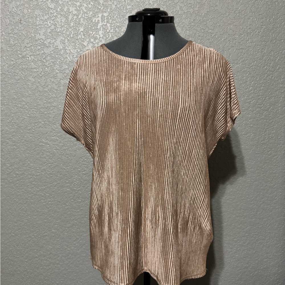 Carol Rose Metallic Gold Blouse